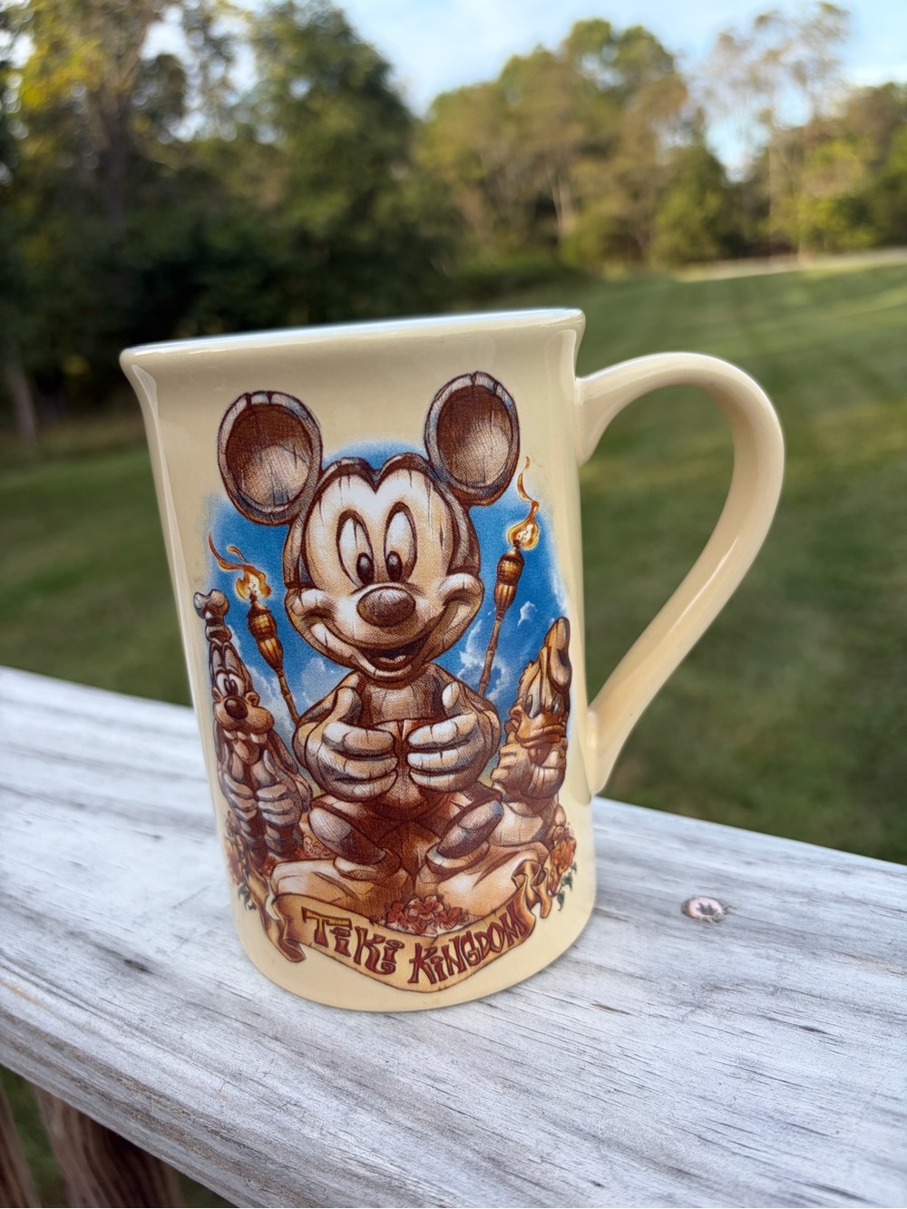 Walt Disney Mickey Mouse Tiki Kingdom Coffee Cup Mug LARGE 5 1/4”